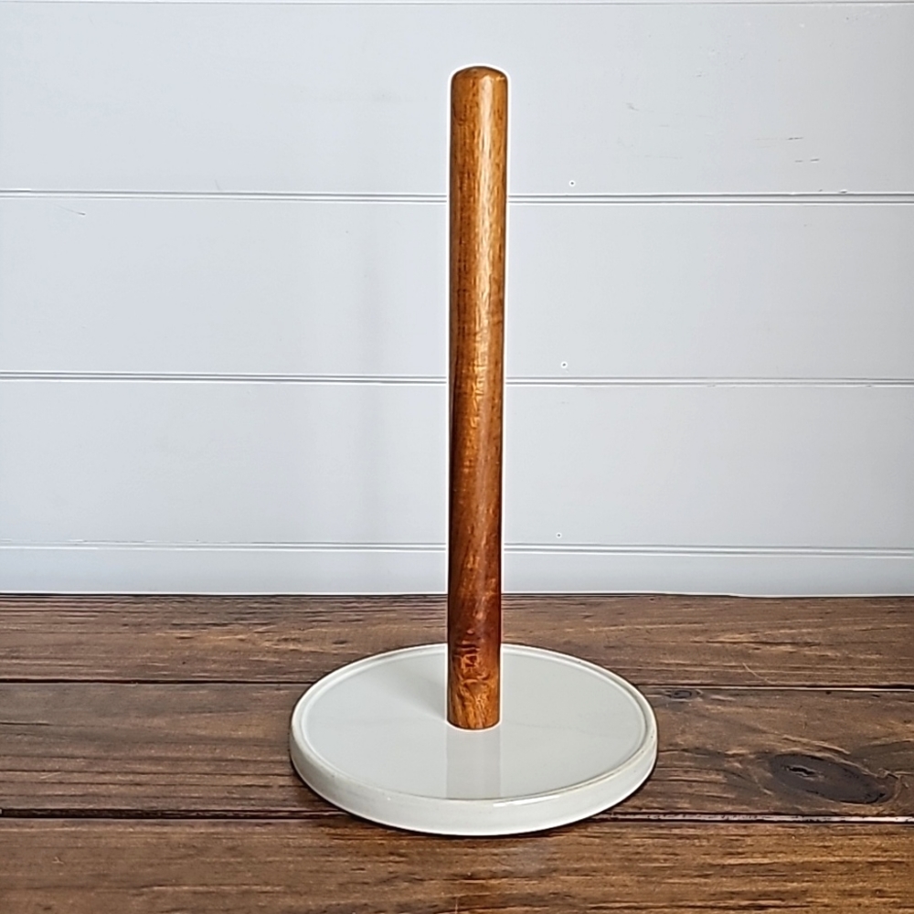 MAGNOLIA Hearth & Hand Papper Towel Holder, Stoneware and Wood
